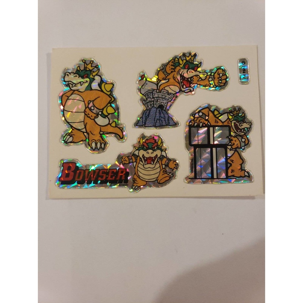 Vintage Stickers Nintendo Mario Bros Prism Vending Machine PVI 1994 Bowser